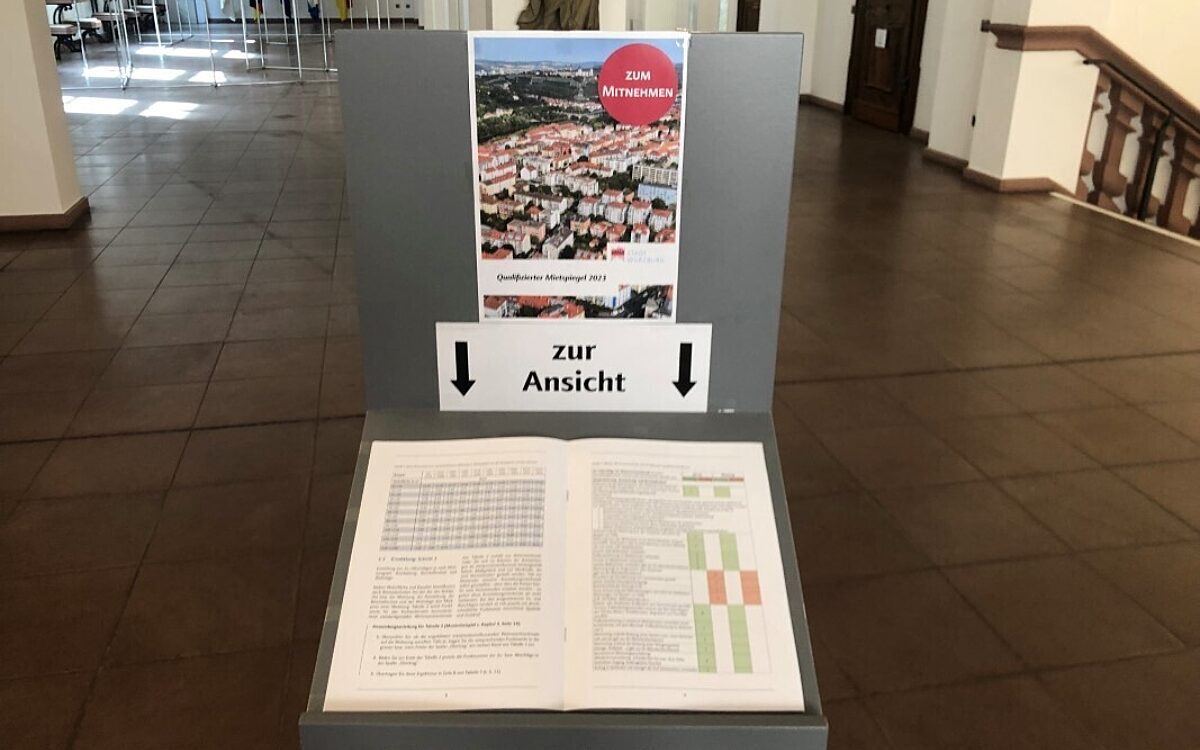 Die Broschuere fuer den Mietspiegel im Rathaus Wuerzburg Die Broschuere fuer den Mietspiegel im Rathaus Wuerzburg