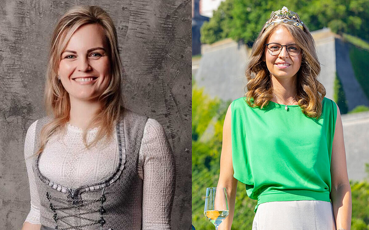 Eva Brockmann Fraenkische Weinkoenigin und Anna Kathrin Ott Eva Brockmann Fraenkische Weinkoenigin und Anna Kathrin Ott
