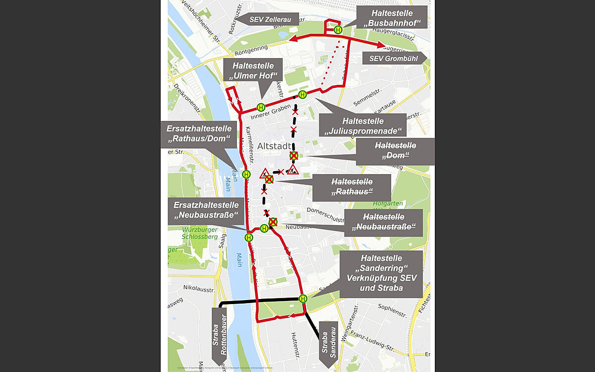 Fahrplanänderung Osterferien Innenstadt Grafik WVV Fahrplanänderung Osterferien Innenstadt Grafik WVV