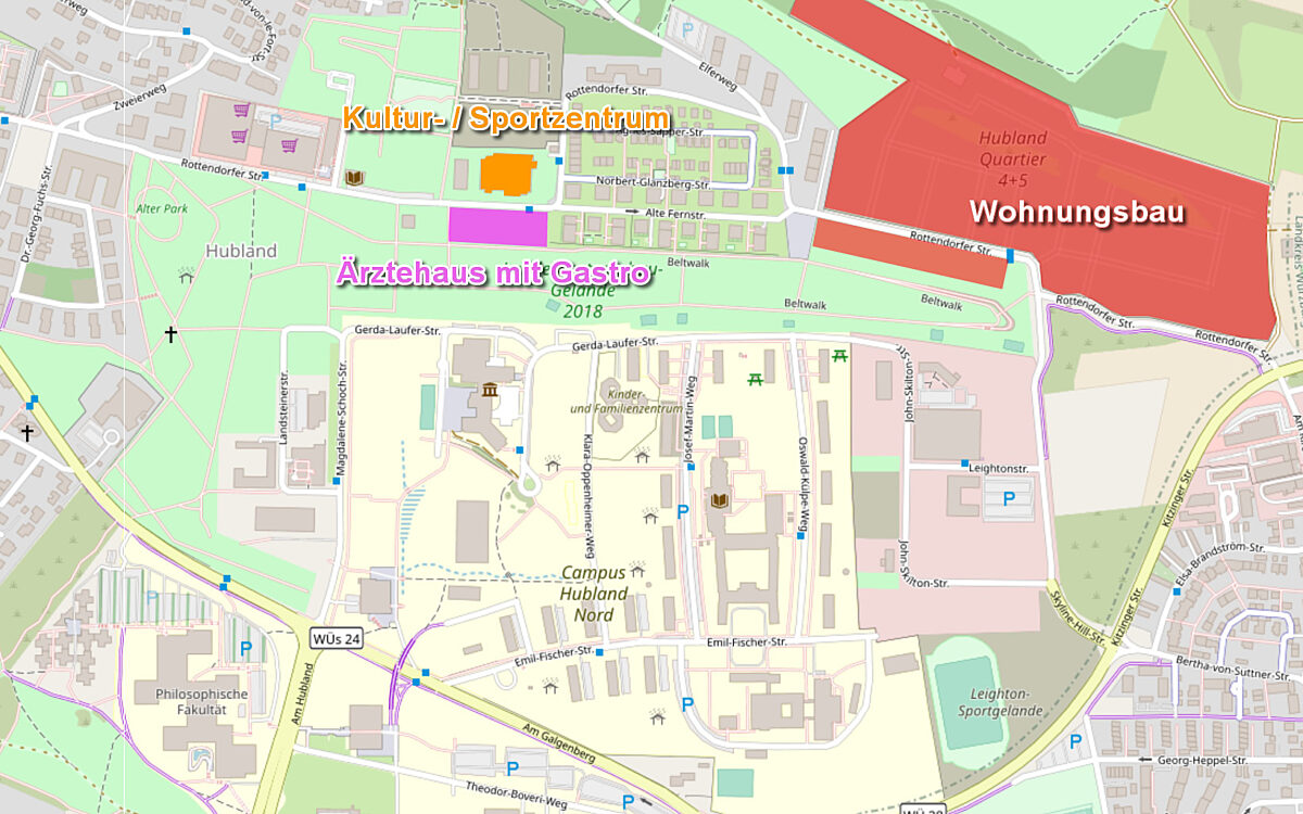 Hier entstehen die naechsten Bauvorhaben am Hubland Hier entstehen die naechsten Bauvorhaben am Hubland