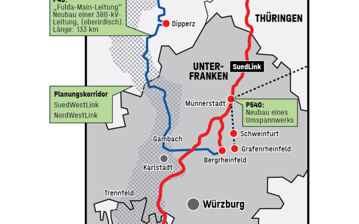 Stromtrassen UF Karte Stromtrassen UF Karte