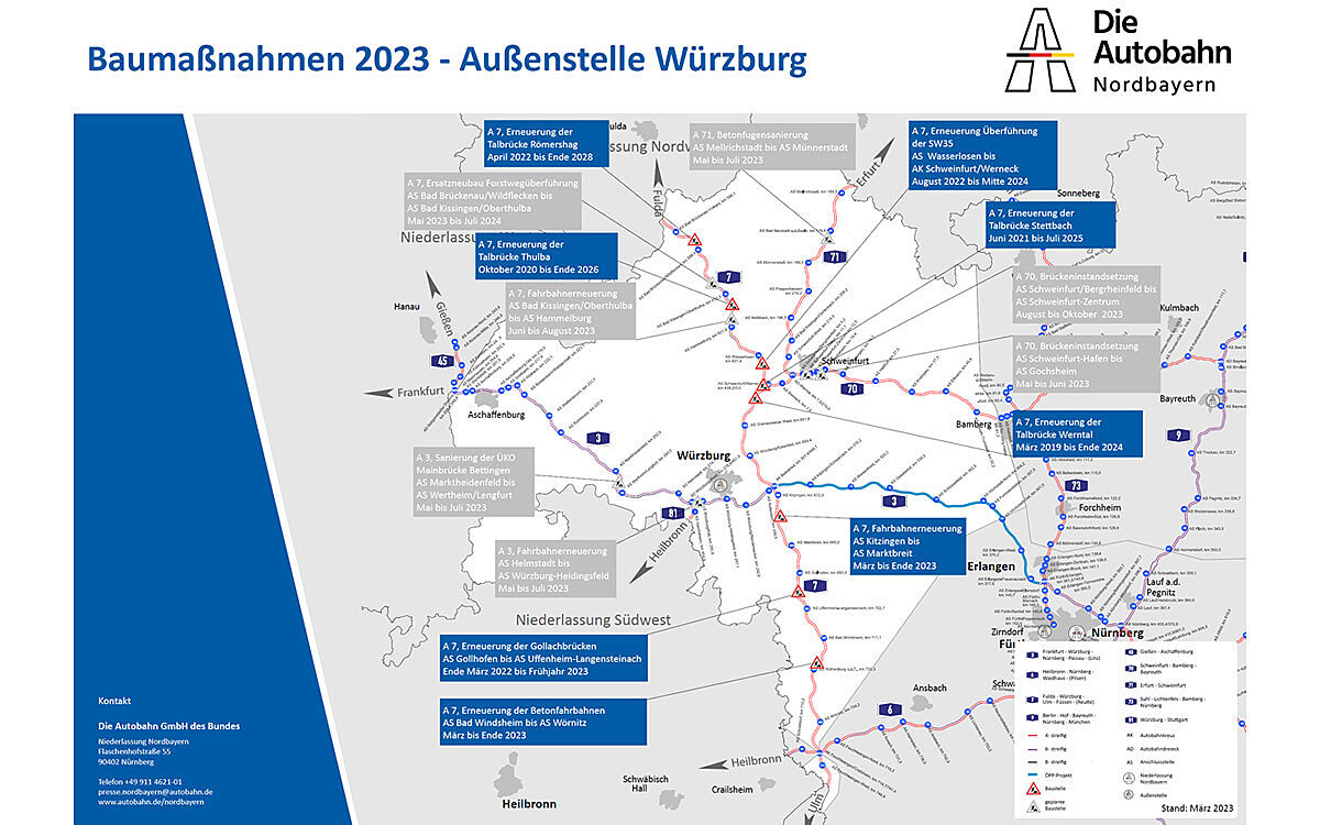 Die neuen Autobahnbaustellen 2023 Die neuen Autobahnbaustellen 2023