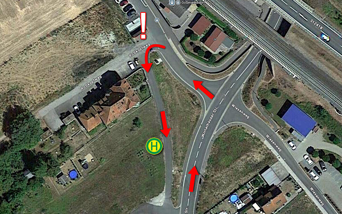 Buswendeschleife gossmannsdorf Grafik Buswendeschleife gossmannsdorf Grafik