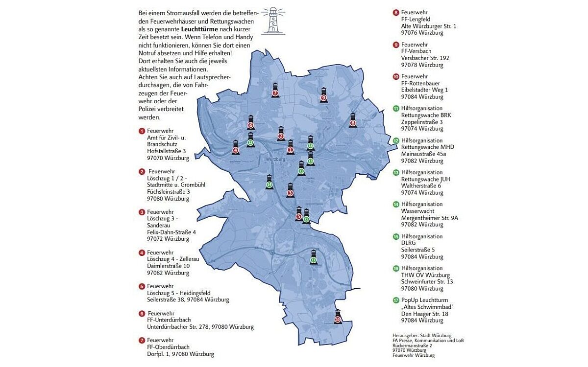Leuchttuerme notfall karte Leuchttuerme notfall karte