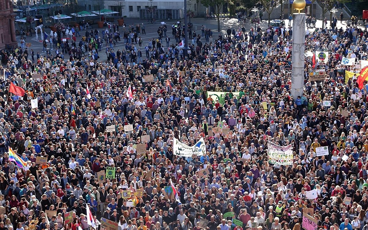 Menschenmasse Streik Demo Menschenmasse Streik Demo