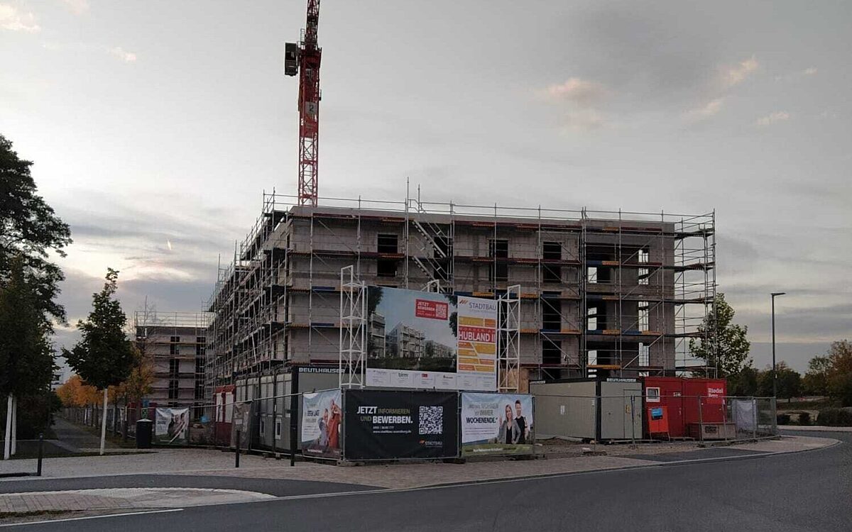 Der Rohbau der Stadtbau-Wohnungen des Projekts Hubland II Der Rohbau der Stadtbau-Wohnungen des Projekts Hubland II