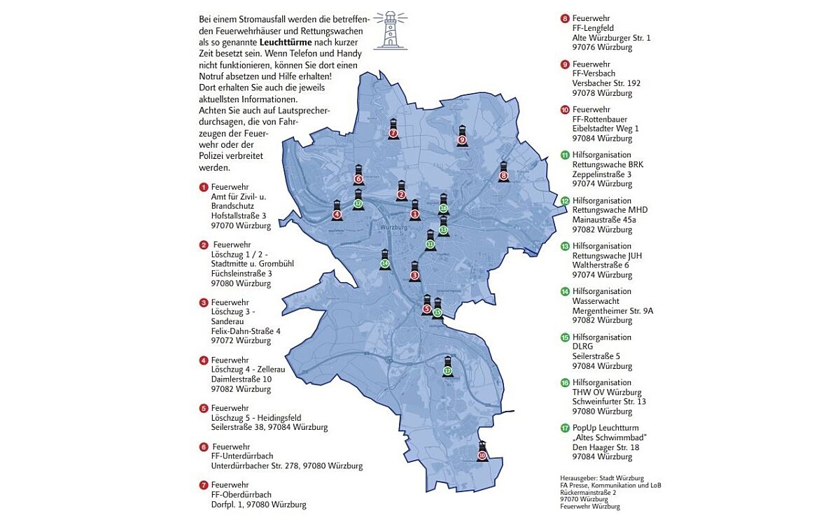 Leuchttuerme notfall karte Leuchttuerme notfall karte