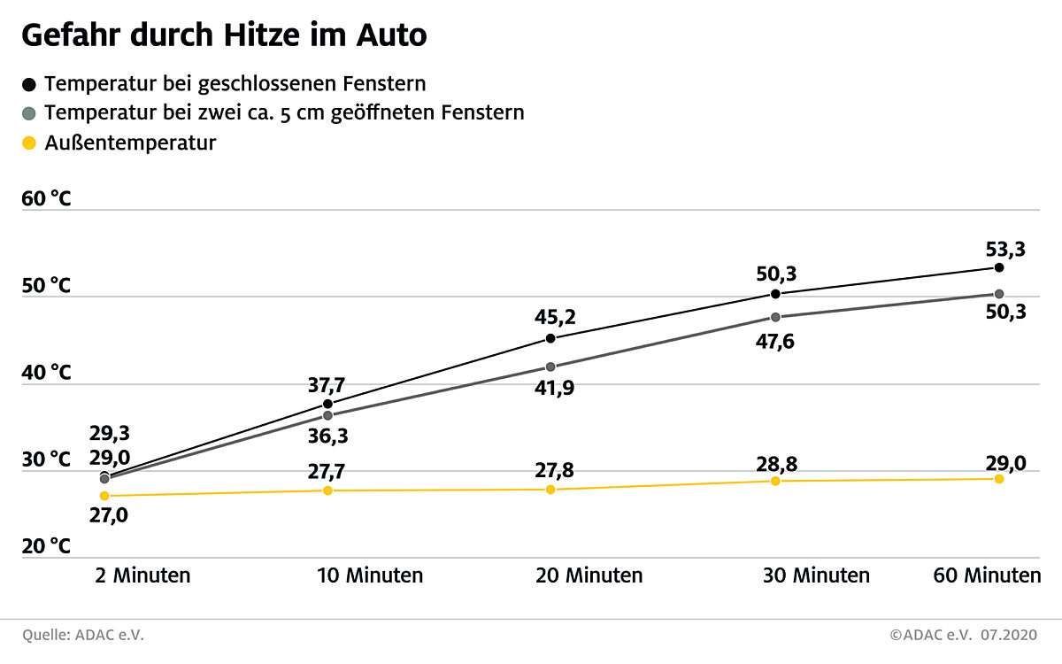Gefahr durch Hitze im Auto Gefahr durch Hitze im Auto