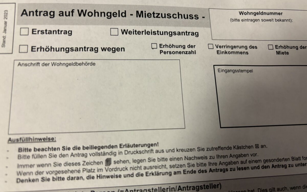 Antrag Wohngeld Bild Antrag Wohngeld Bild