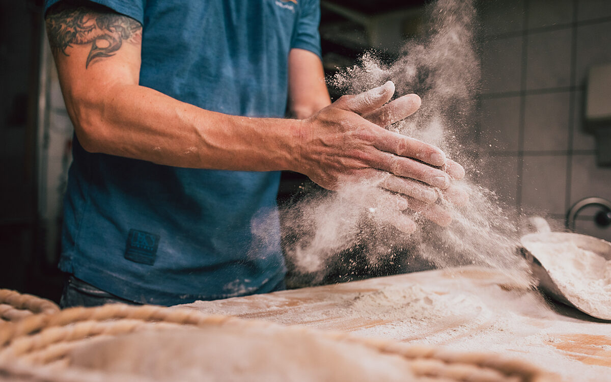 Bäckerei Mehl staubt Bäckerei Mehl staubt