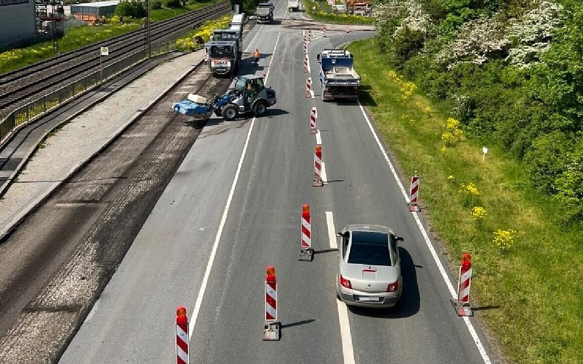 Baustelle der B27 zwischen Veitshoechheim und Thuengersheim Baustelle der B27 zwischen Veitshoechheim und Thuengersheim