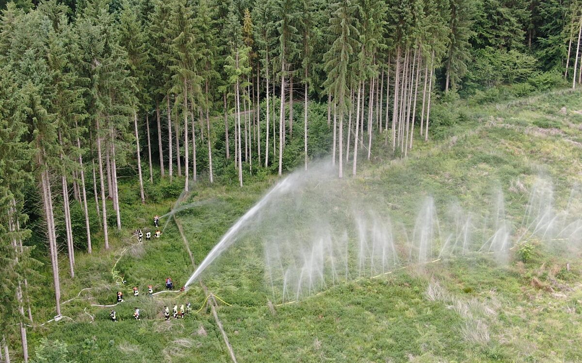 Brandschutzuebung im Gramschatzer Wald Brandschutzuebung im Gramschatzer Wald