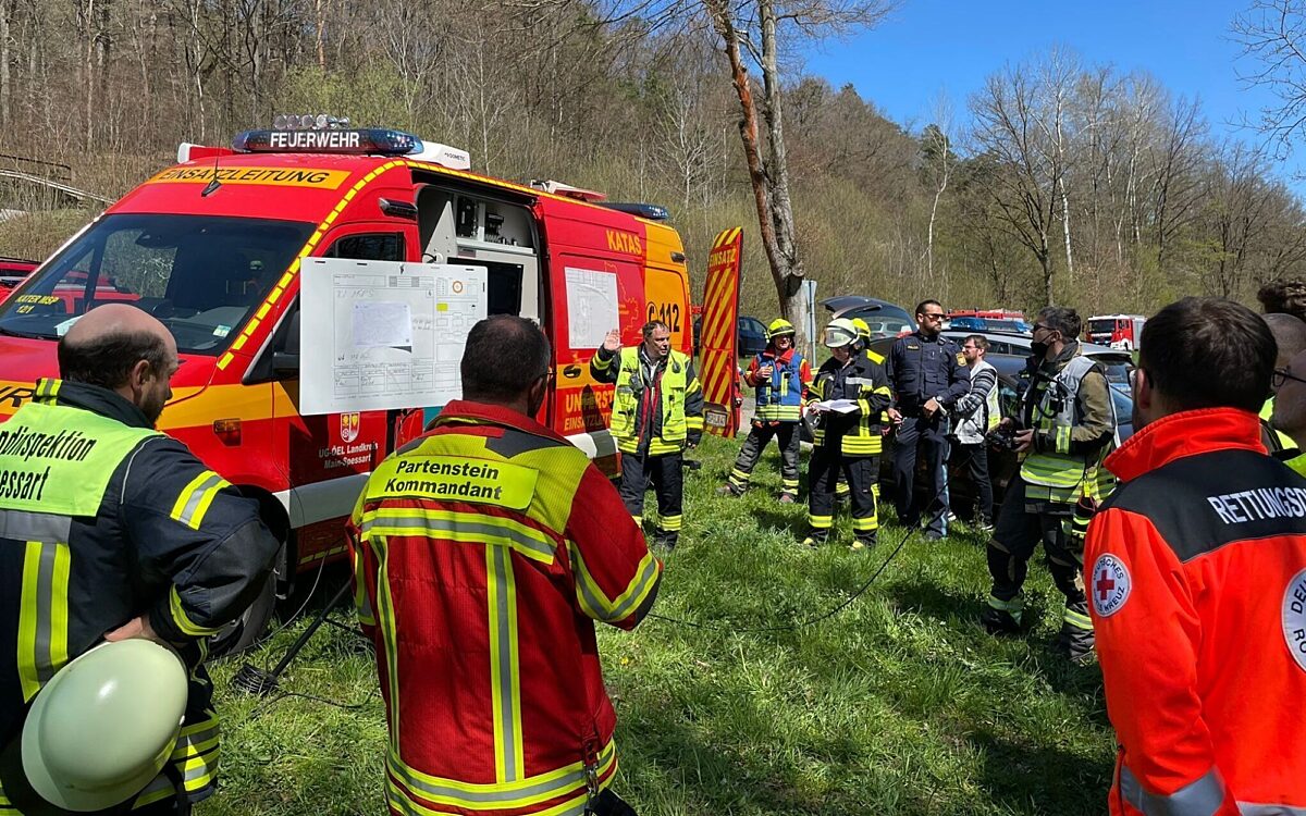 Die Feuerwehr bei einem Waldbrand in Einsatz Die Feuerwehr bei einem Waldbrand in Einsatz