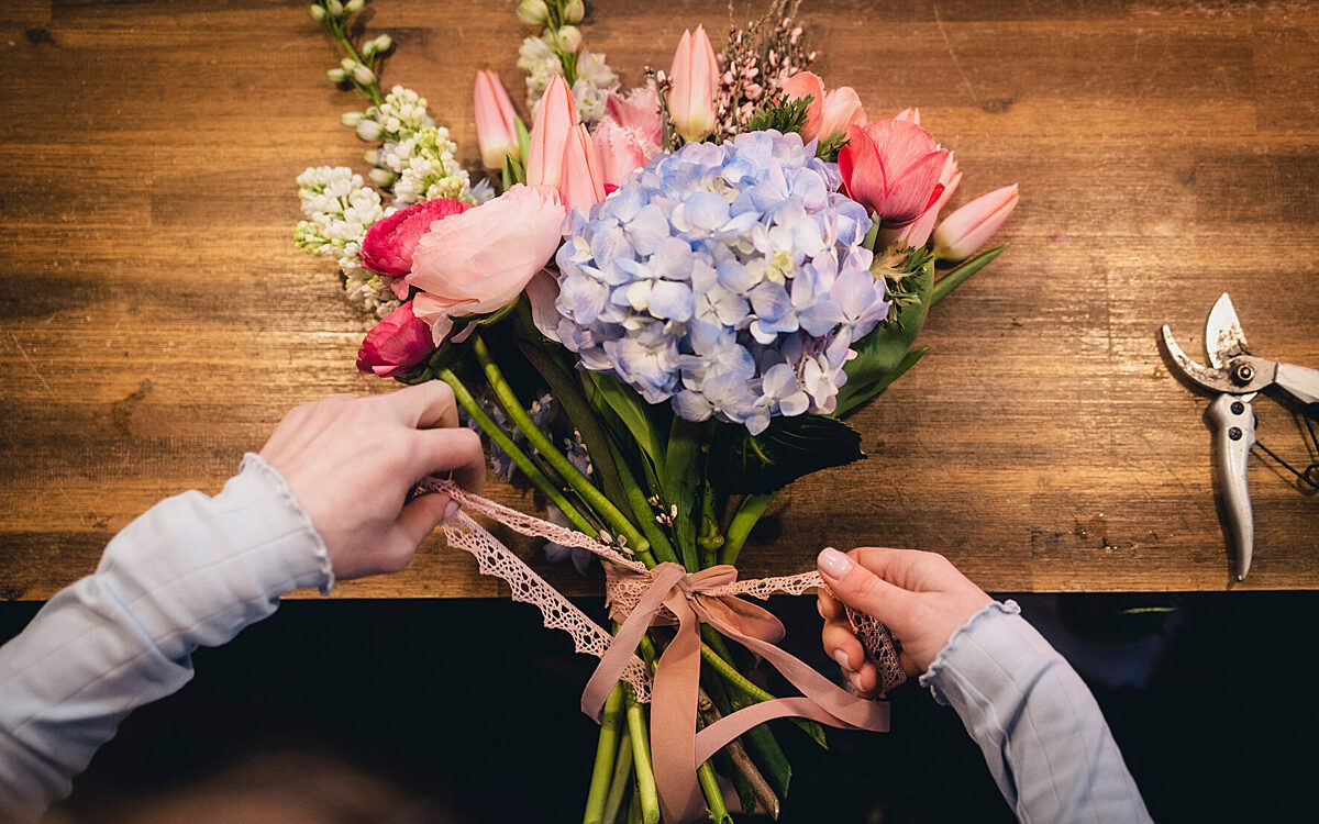 Ein frisch gebundener Blumenstrauss Ein frisch gebundener Blumenstrauss