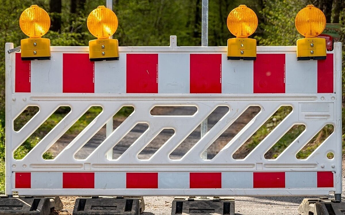 Eine Straßensperrung Eine Straßensperrung