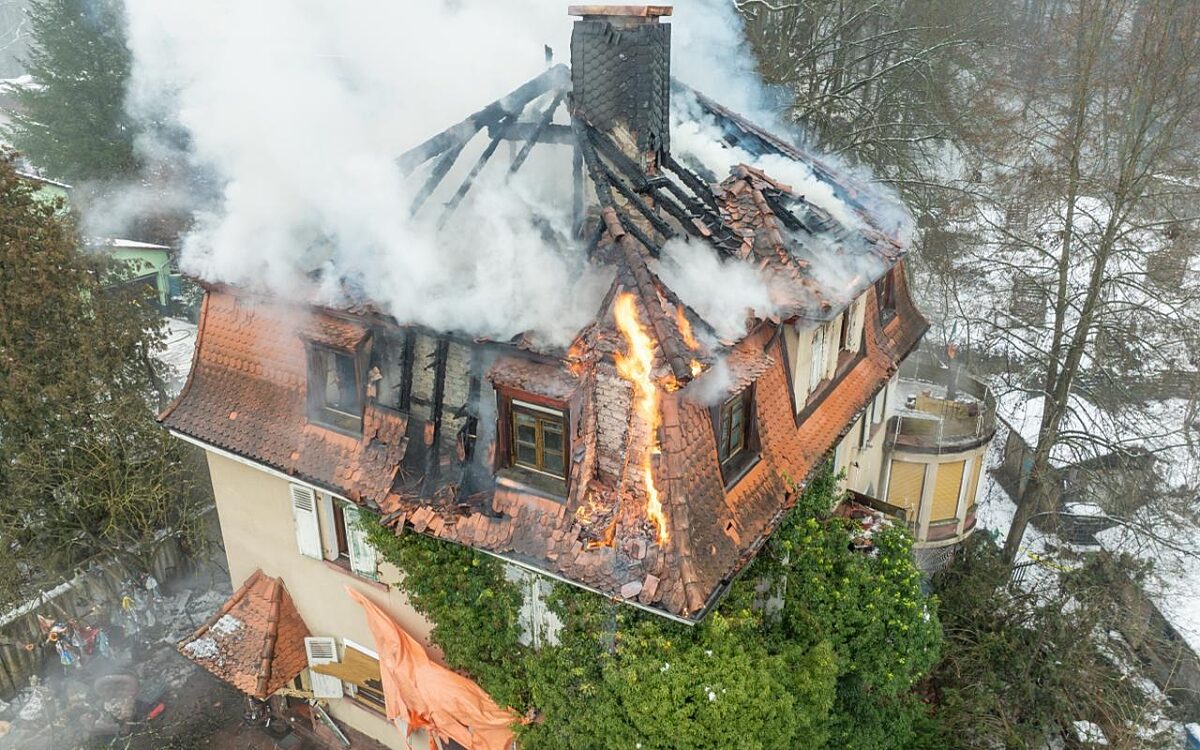 Haus in Burgsinn brennt