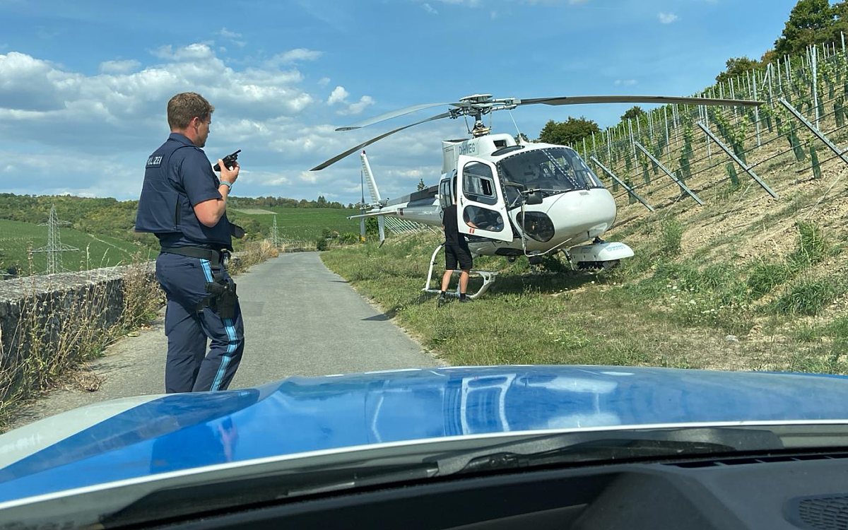 Hubschrauber in den Weinbergen Hubschrauber in den Weinbergen