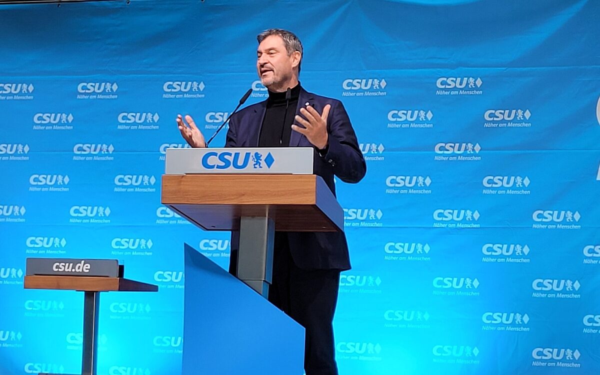 Ministerpräsident Markus Söder hält eine Rede Ministerpräsident Markus Söder hält eine Rede