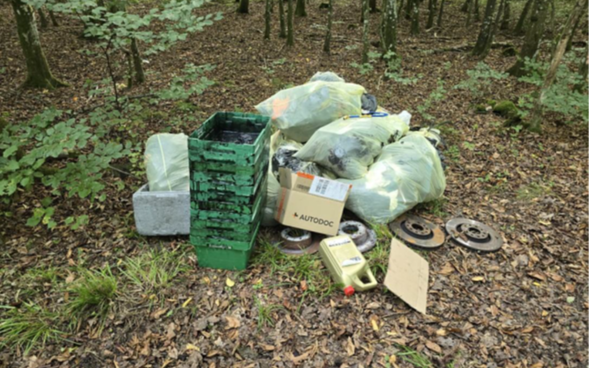 Muell im Stadtwald in Arnstein Muell im Stadtwald in Arnstein