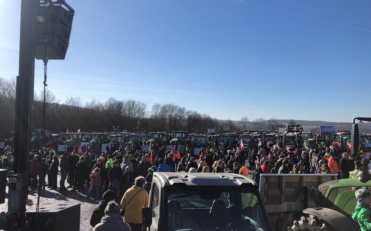 Proteste der Landwirte in Veitshoechheim Proteste der Landwirte in Veitshoechheim