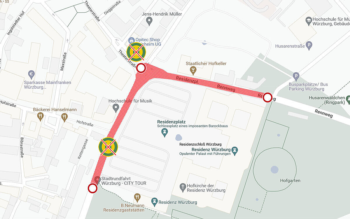 Sperrung Residenzplatz Sperrung Residenzplatz