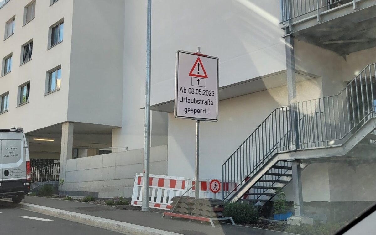 Urlaubsstrasse Würzburg Baustelle Urlaubsstrasse Würzburg Baustelle