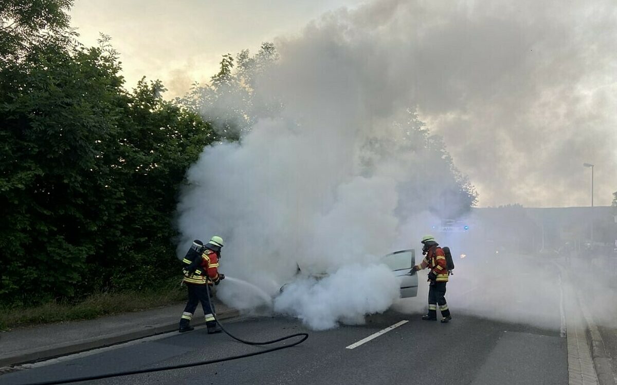Ein Auto ist in Lohr ausgebrannt 1 Ein Auto ist in Lohr ausgebrannt 1