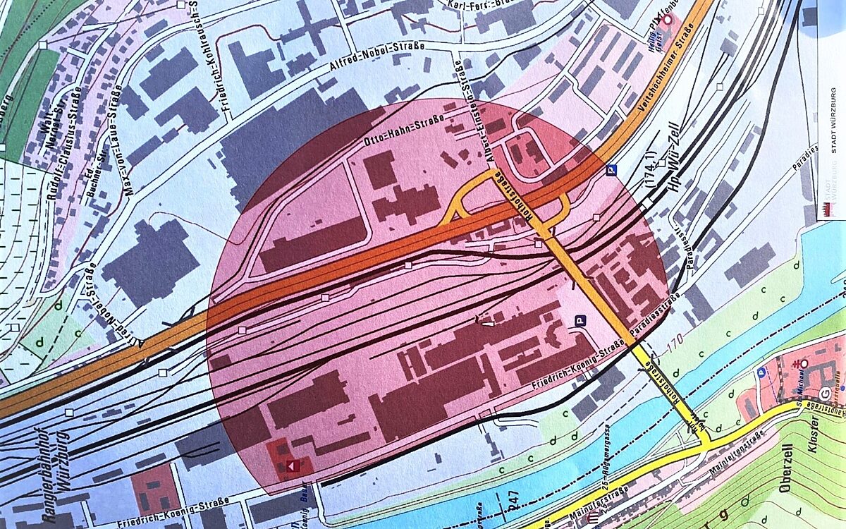 Evakuierungsbereich Bombenentschärfung Dürrbachau Evakuierungsbereich Bombenentschärfung Dürrbachau