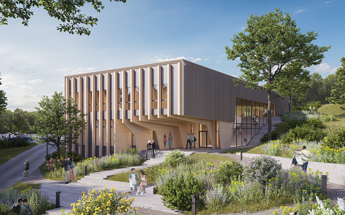 Eine Computersimulation zeigt die moderne Architektur des neuen Bieneninstituts an der LWG Veitshöchheim Eine Computersimulation zeigt die moderne Architektur des neuen Bieneninstituts an der LWG Veitshöchheim