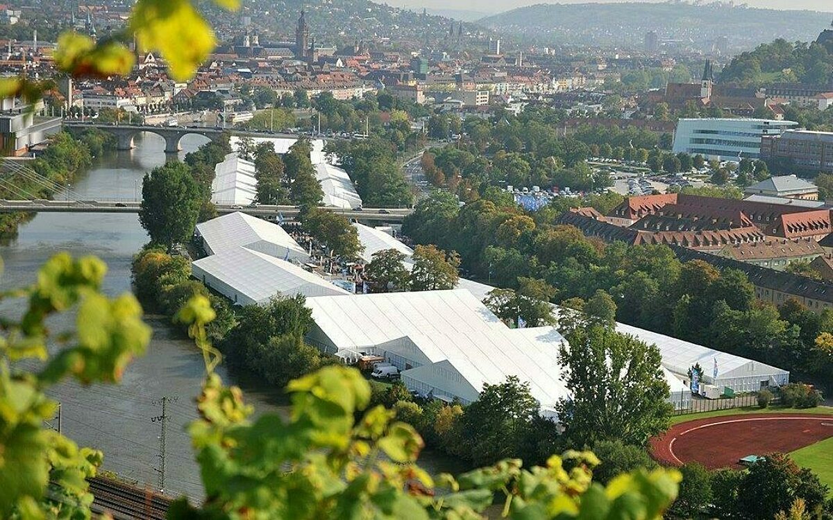 Ein Luftbild der Mainfranken-Messe aus dem Jahr 2019 Ein Luftbild der Mainfranken-Messe aus dem Jahr 2019