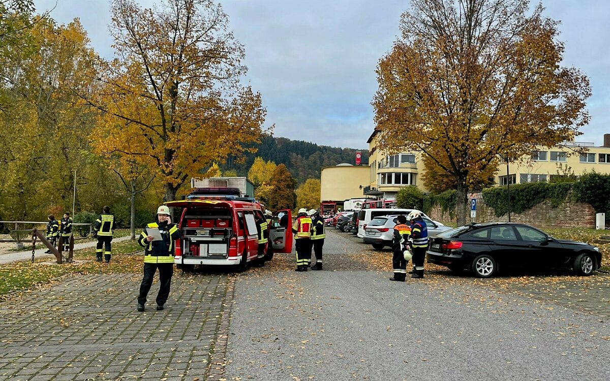 Feuerwehrleute bei einem Ammoniak Einsatz in Kreuzwertheim Feuerwehrleute bei einem Ammoniak Einsatz in Kreuzwertheim