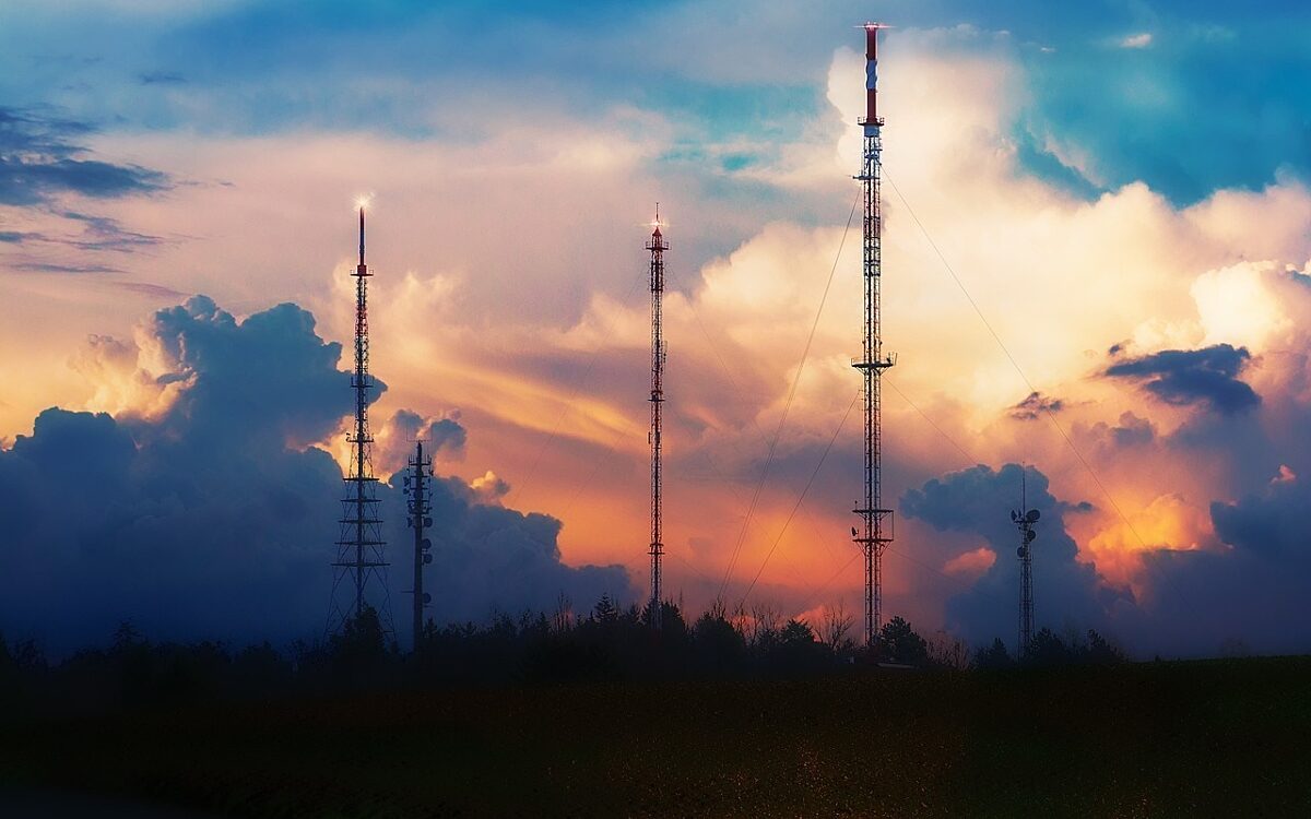 Die Antennen an der Frankenwarte in Würzburg Frankenwarte