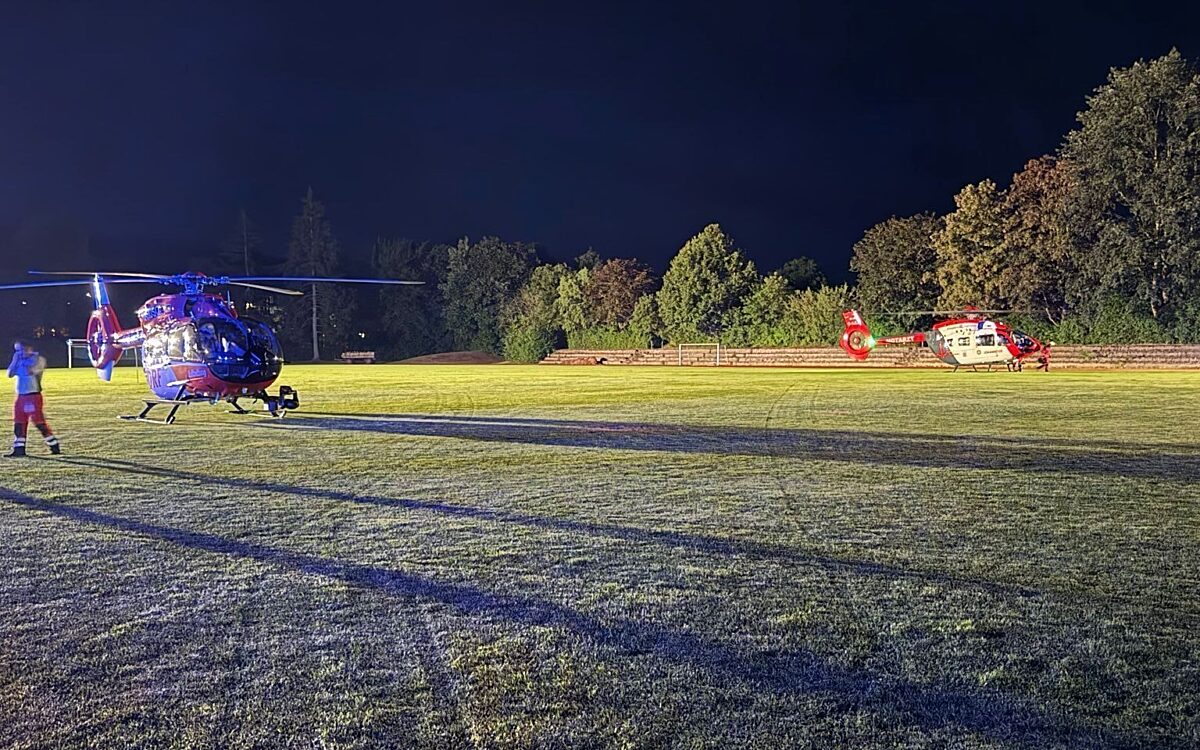 Zwei Rettungshubschrauber landeten nach der Rocker-Auseinandersetzung in Marktheidenfeld Zwei Rettungshubschrauber landeten nach der Rocker-Auseinandersetzung in Marktheidenfeld