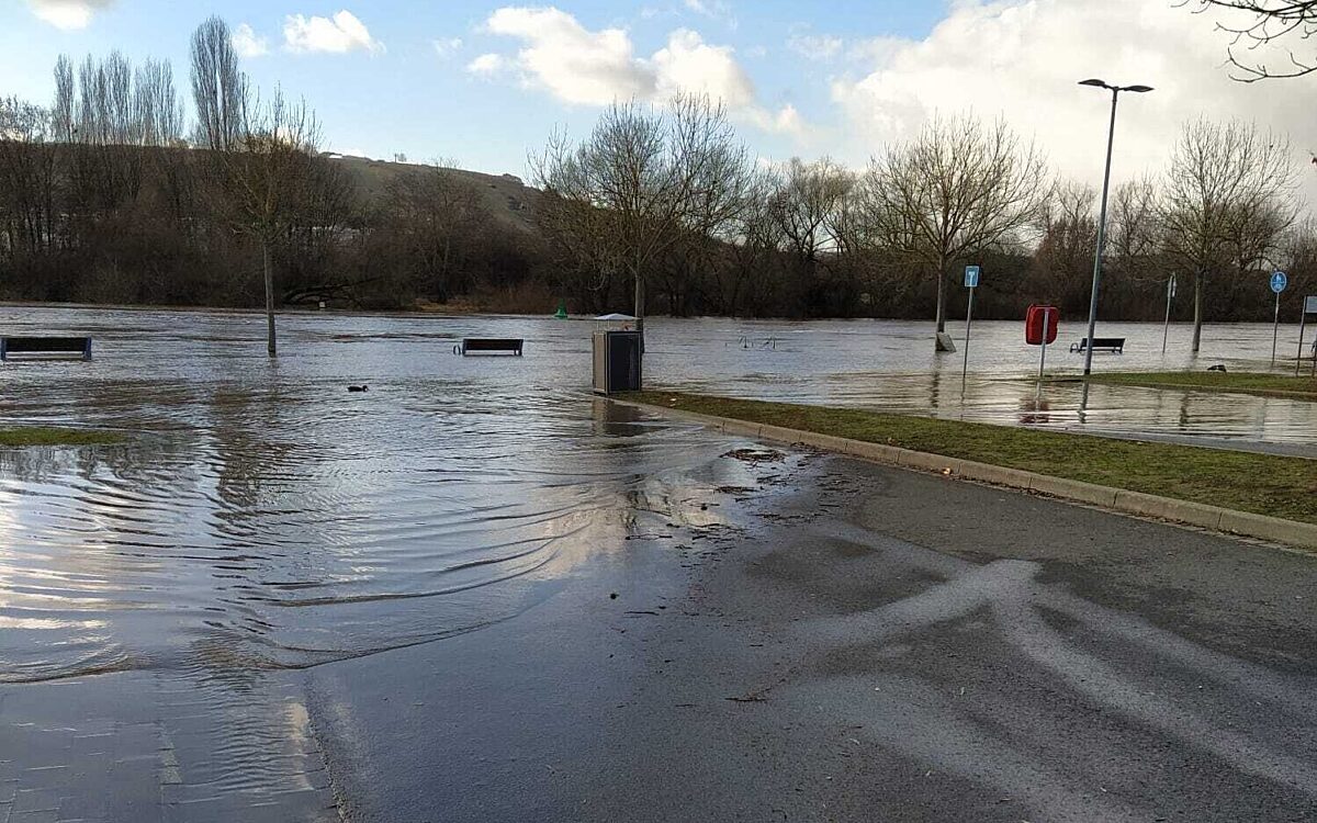 Das Hochwasser bei Randersacker Das Hochwasser bei Randersacker