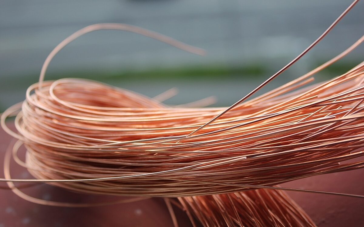 Kupfer Kabel auf Baustelle Kupfer Kabel auf Baustelle