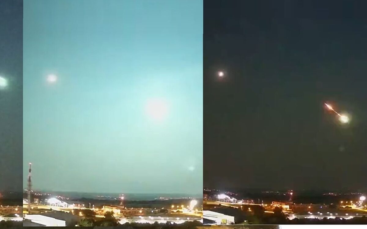 Eine Collage zeigt den Meteor vom 26. Juni 2023 Eine Collage zeigt den Meteor vom 26. Juni 2023