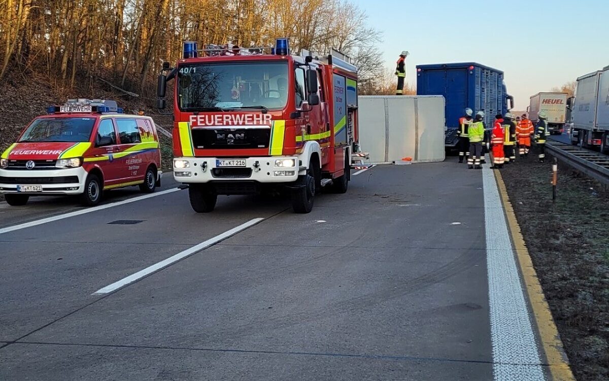 Die Unfallstelle auf der A7 Die Unfallstelle auf der A7