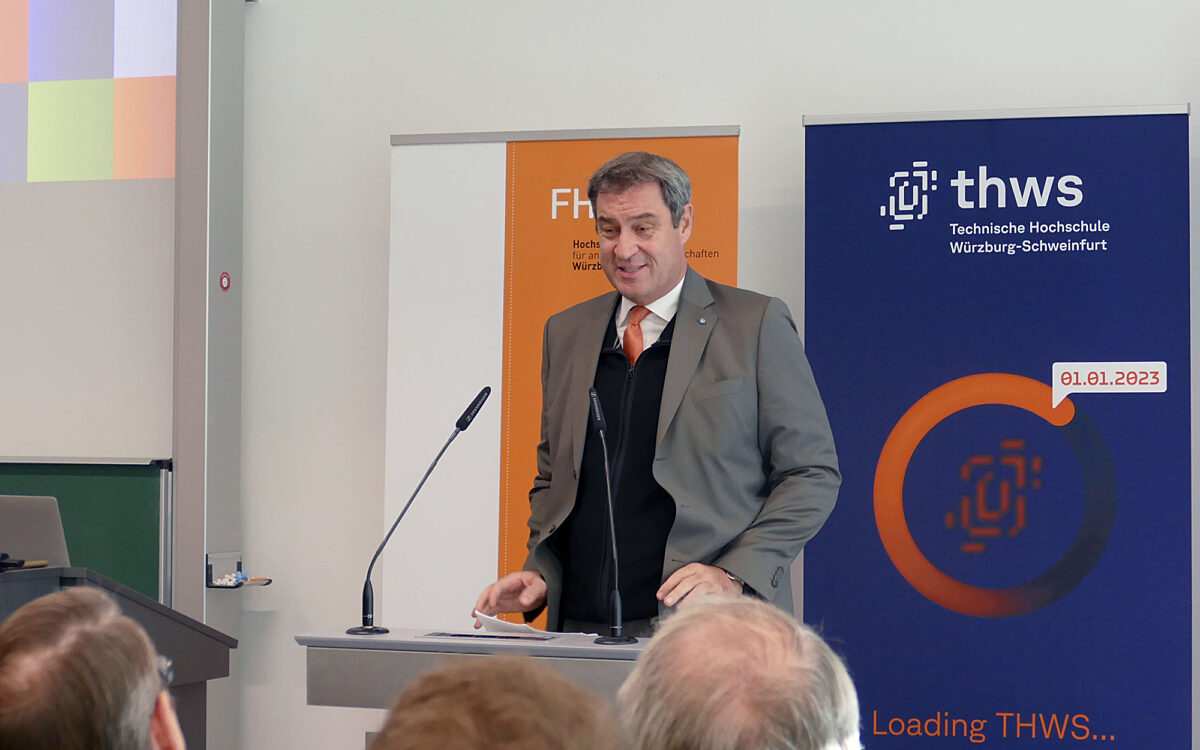 Ministerpräsident Markus Söder bei einem Festakt der FHWS Ministerpräsident Markus Söder bei einem Festakt der FHWS