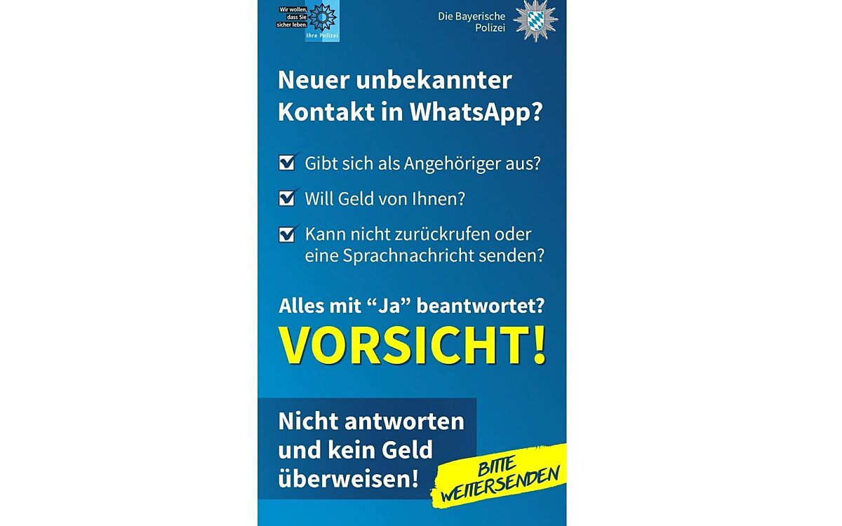 Die Warnung der Polizei vor Whatsapp Betrug Die Warnung der Polizei vor Whatsapp Betrug